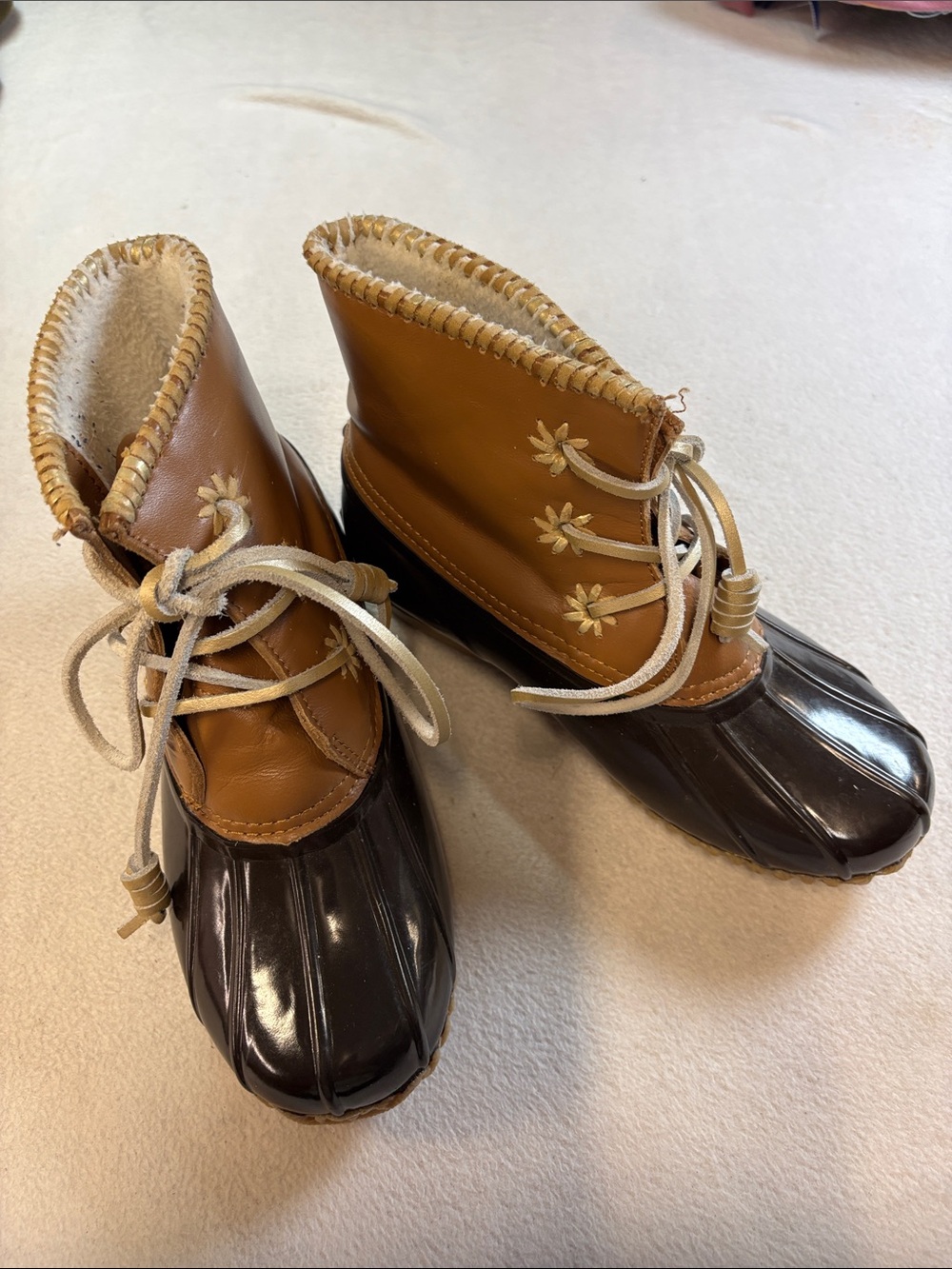 Jack Rogers Brown and Tan Leather Loafer (Heel Detail)